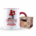 Taza Color Rojo – Que bonito encontrar el amor de tu vida todos los dias en la misma persona
