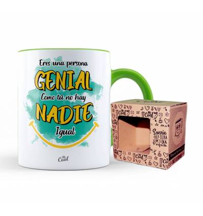 Taza Color Verde – Eres una persona genial como tu no hay nadie igual