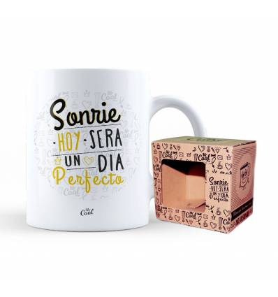Taza – Sonrie hoy sera un dia perfecto