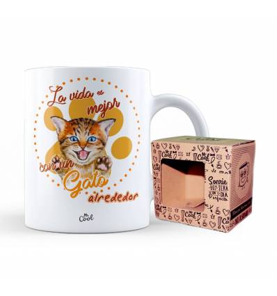Taza – La vida es mejor con un gato alrededor