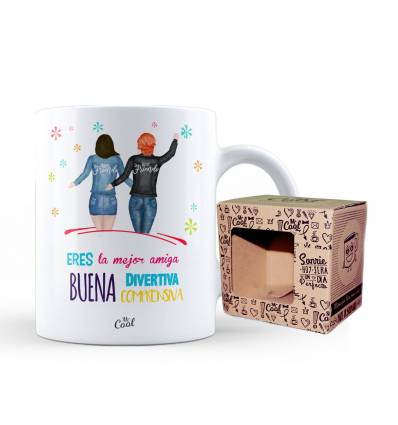 Taza – Eres la mejor amiga buena divertida comprensiva