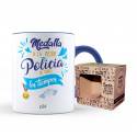 Taza Color Azul – Medalla a la mejor policia de todos los tiempos