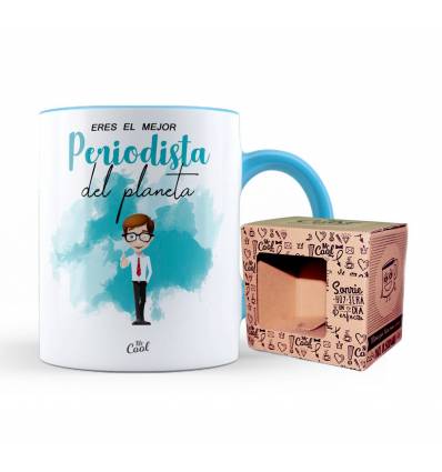 Taza Color Celeste – Eres el mejor periodista del planeta