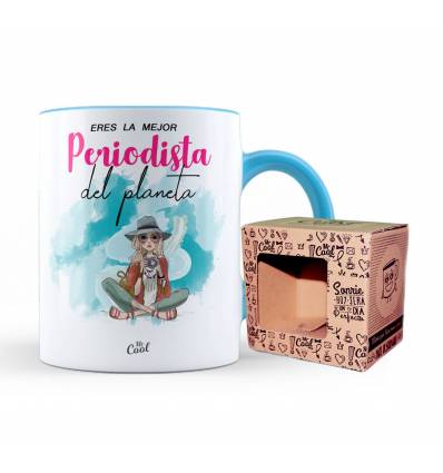 Taza Color Celeste – Eres la mejor periodista del planeta