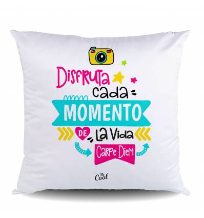 NUEVO Cojin POLIESTER – Disfruta cada momento de la vida, carpe diem