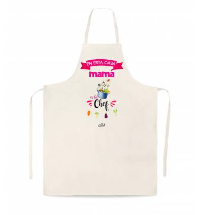 Delantal tipo lino - Mi tia es divina me encanta como cocina