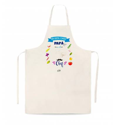 Delantal tipo lino - Mi tia es divina me encanta como cocina