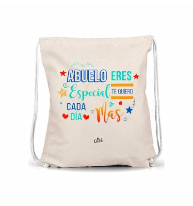 Mochila Saco – Abuelo eres especial, te quiero cada dia mas