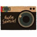 Felpudo cámara fotos negro : Hola sonrie