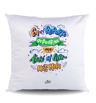 NUEVO COJIN Poliéster – En el reparto de padrino me tocó el que más mola