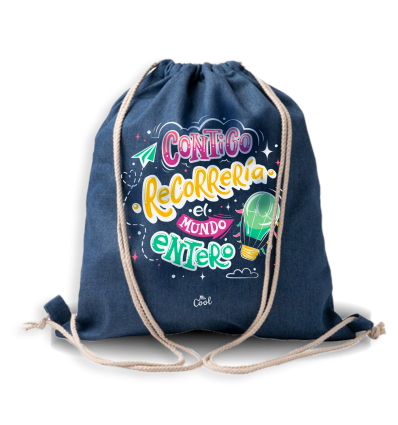 Mochila Saco Vaquera – Contigo recorrería el mundo entero