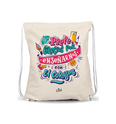 Mochila Saco – Profe gracias por enseñarnos con el corazón