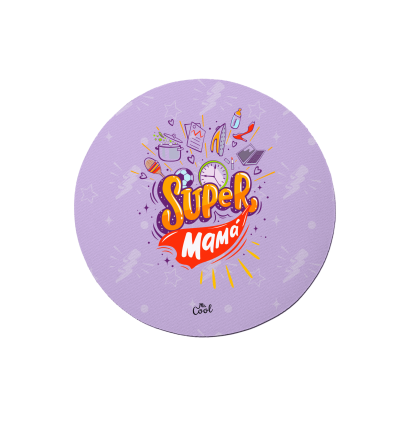 Alfombrilla de ratón circular – Super mamá