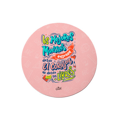 Alfombrilla de ratón circular – Los mejores maestros enseñan desde el corazón no desde los libros