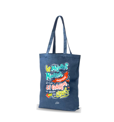 Bolsa Tote Bag Vaquera – Los mejores maestros enseñan desde el corazón no desde los libros