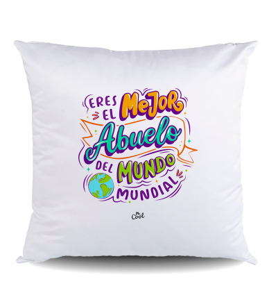 NUEVO COJIN Poliéster – Eres el mejor abuelo del mundo mundial