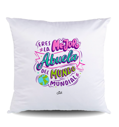NUEVO COJIN Poliéster – Eres la mejor abuela del mundo mundial