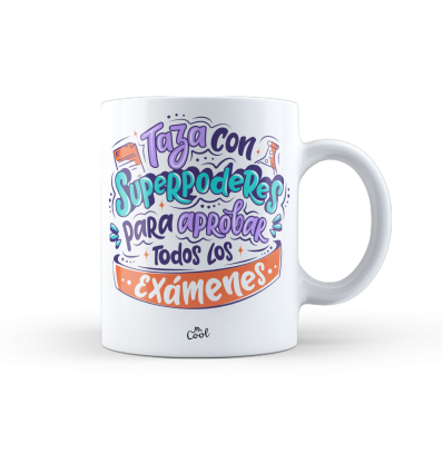 Taza – Taza con superpoderes para aprobar todos los exámenes