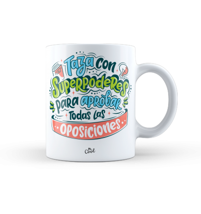 Taza – Taza con superpoderes para aprobar todas las oposiciones