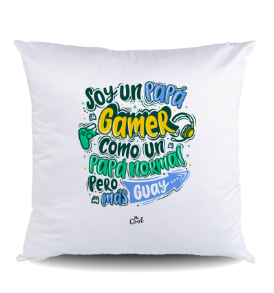 NUEVO COJIN Poliéster – Soy un papa gamer como un papa normal pero mas guay