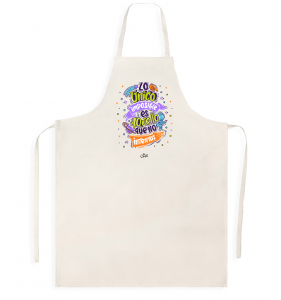 Delantal tipo lino - Mi tia es divina me encanta como cocina