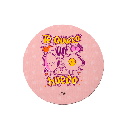 Alfombrilla de ratón circular – Te quiero un huevo