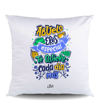 NUEVO Cojin POLIESTER – Abuelo eres especial, te quiero cada dia mas
