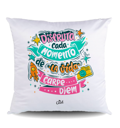 NUEVO Cojin POLIESTER – Disfruta cada momento de la vida, carpe diem