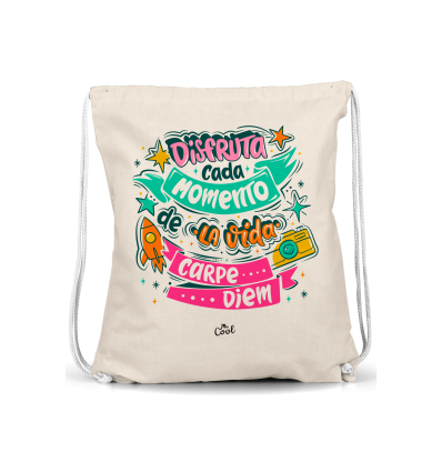 Mochila Saco – Disfruta cada momento de la vida, carpe diem