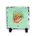 Pizarra cuadrada de piedra – Super papá