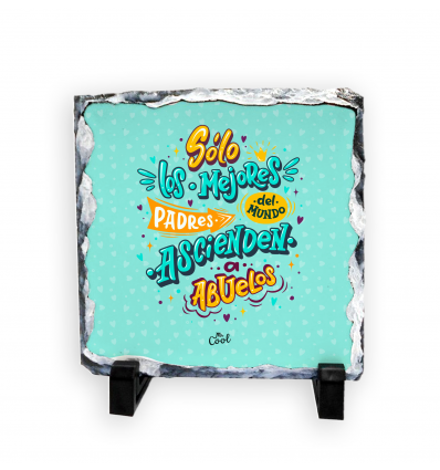 Pizarra cuadrada de piedra – Sólo los mejores padres del mundo ascienden a abuelos