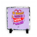 Pizarra cuadrada de piedra – Te quiero hasta el infinito y más allá