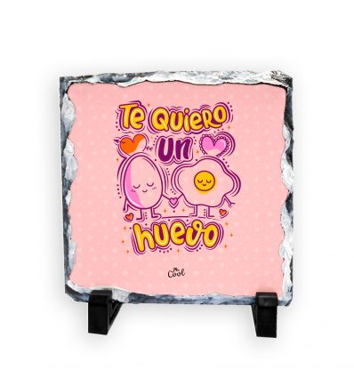 Pizarra cuadrada de piedra – Te quiero un huevo