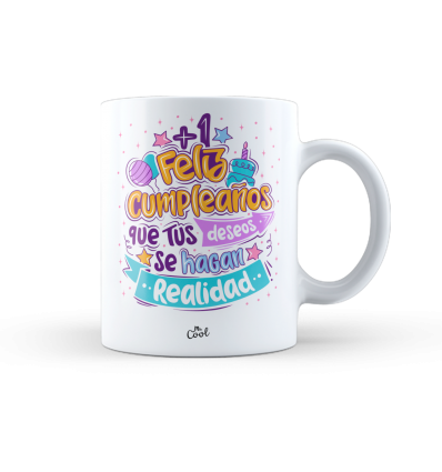 Taza – 1+ - Feliz Cumpleaños - Que tus deseos se hagan realidad...