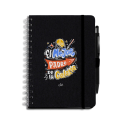 Libreta negra con bolígrafo - El mejor padre de la galaxia