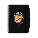 Libreta negra con bolígrafo - Super papá
