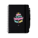 Libreta negra con bolígrafo - Mamá te quiero eres la mejor del mundo entero
