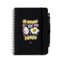 Libreta negra con bolígrafo - Te quiero un huevo